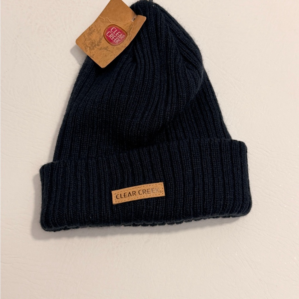 Clear Creek Black Knit Beanie‎